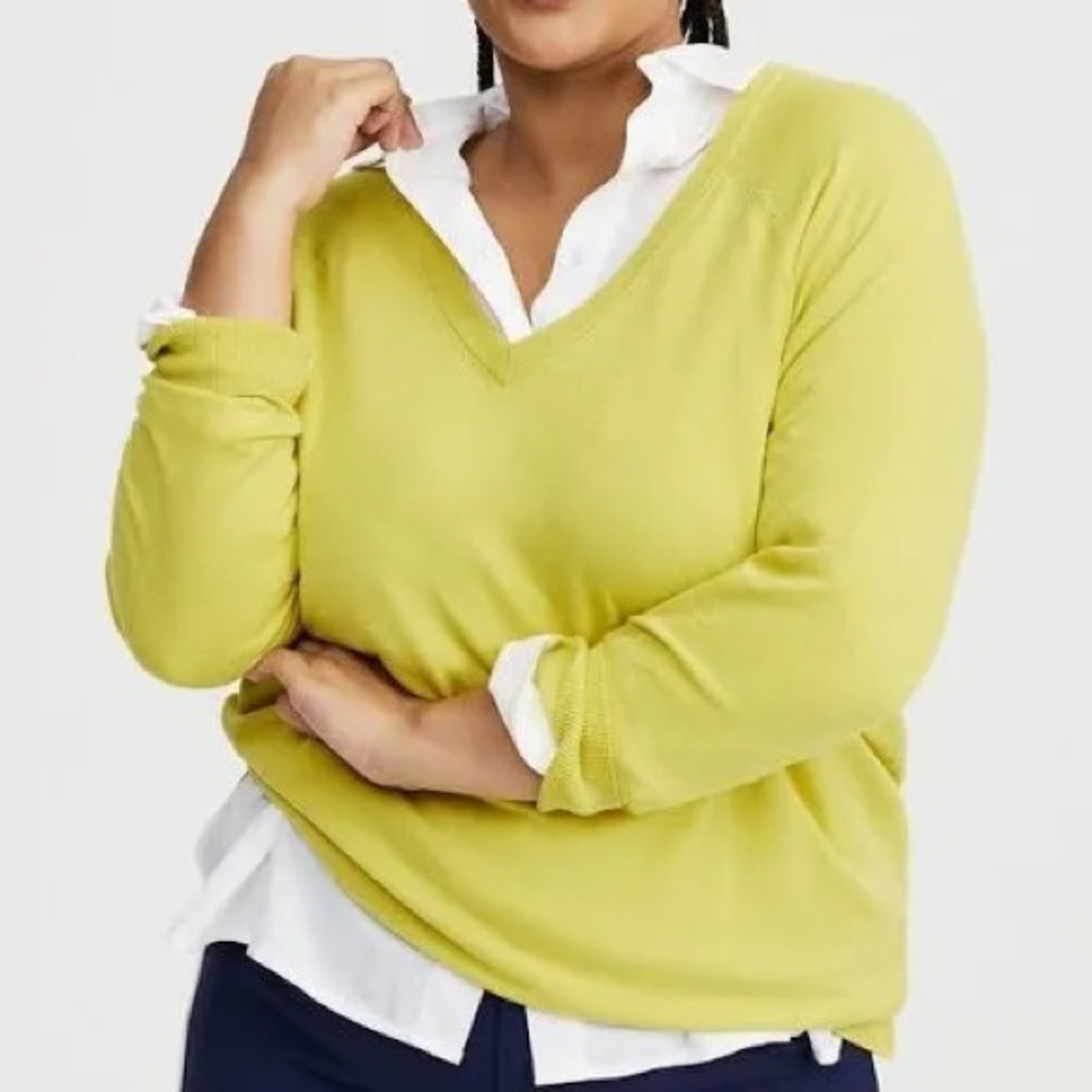 Torrid Bright Green V-Neck Sweater